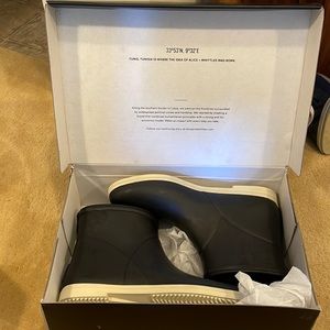 Alice + Whittles - black and white minimalist boot; never worn